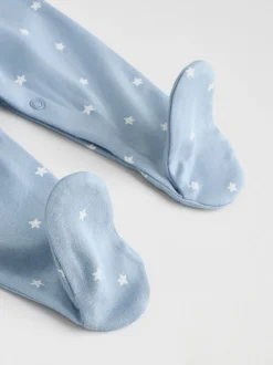 Blauw - Set van 7 Baby Popper-slaappakjes (0mnd-2jr)