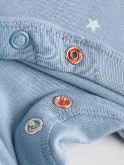 Blauw - Set van 7 Baby Popper-slaappakjes (0mnd-2jr)