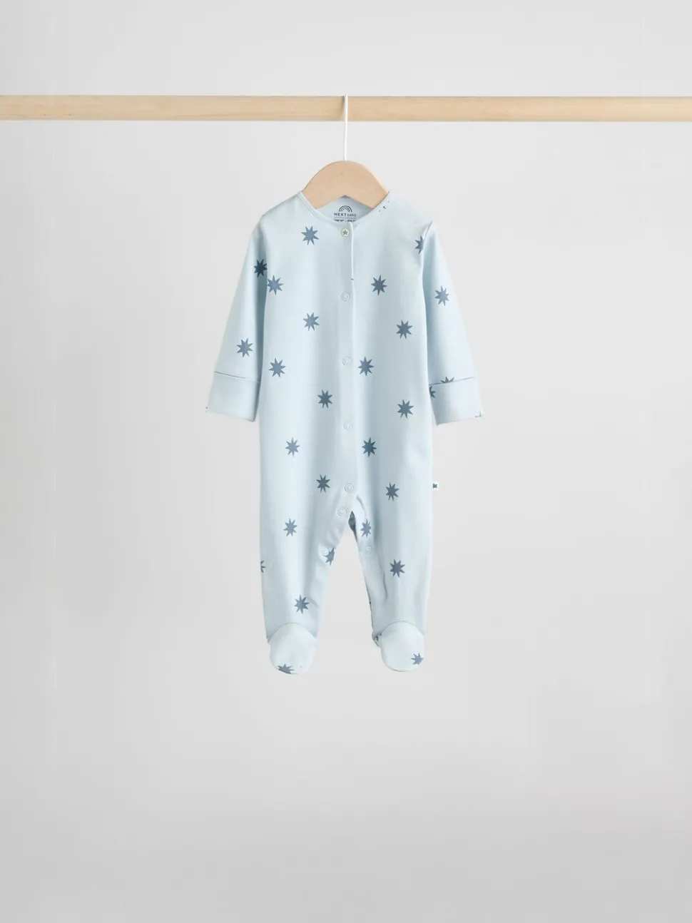 Blauw - Set van 7 Baby Popper-slaappakjes (0mnd-2jr)