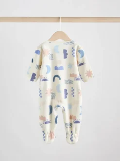 Blauw - Set van 2 baby-onesies van microfleece met tweewegrits