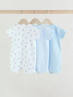 Blauw - Set van 3 babyrompertjes met rits (0 mnd-3 jr)