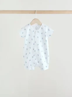 Blauw - Set van 3 babyrompertjes met rits (0 mnd-3 jr)