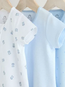 Blauw - Set van 3 babyrompertjes met rits (0 mnd-3 jr)