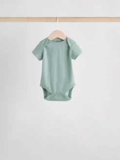 Blauw - Set van 5 babyrompertjes met korte mouwen