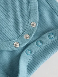 Blauw - Set van 5 babyrompertjes met korte mouwen