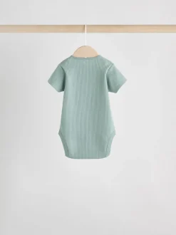 Blauw - Set van 5 babyrompertjes met korte mouwen