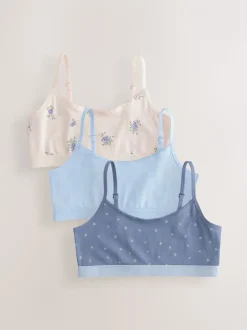 Blauw - Set van 3 crop tops (5-16 jr)