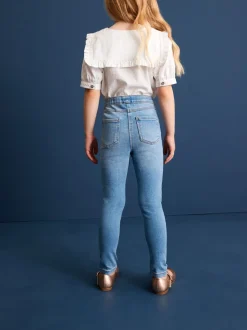 Blauw - Set van 2 jeggings met elastische taille (3-16 jr)
