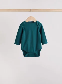Blauw - Set van 5 rompers met lange mouwen