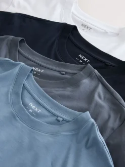 Blauw - Set van 4 T-shirts met lange mouwen