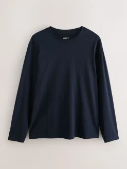 Blauw - Set van 4 T-shirts met lange mouwen