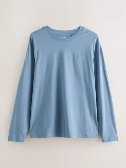 Blauw - Set van 4 T-shirts met lange mouwen
