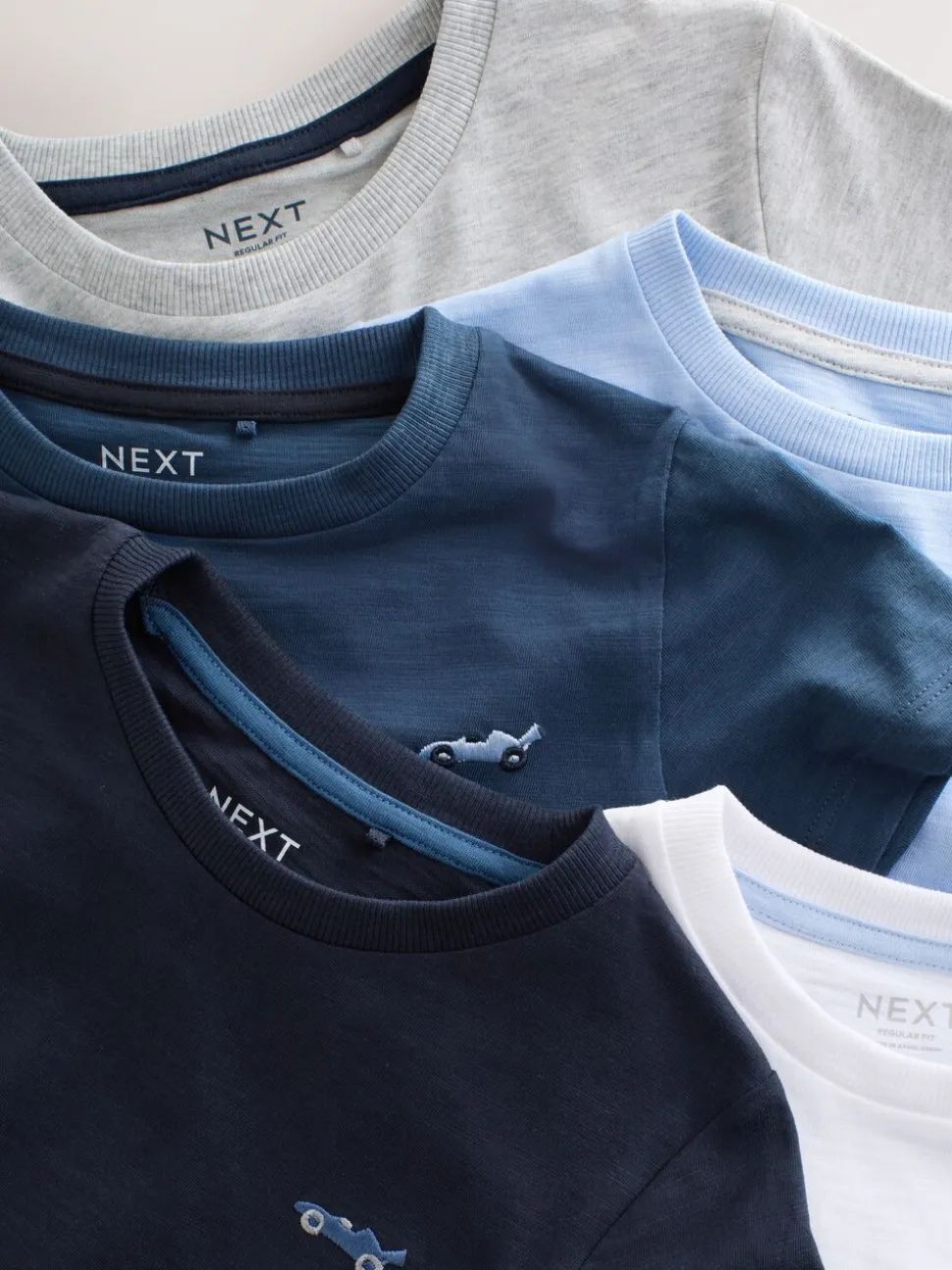 Blauw - Set van 5 T-shirts met korte mouwen (3mnd-7jr)