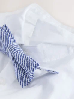 Blauw - Set van blazer, overhemd, broek en vlinderstrik (3mnd -9jr)