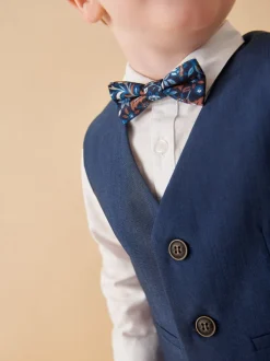 Blauw - Set van gilet, shirt, broek en vlinderstrikje (3mnd-9jr)