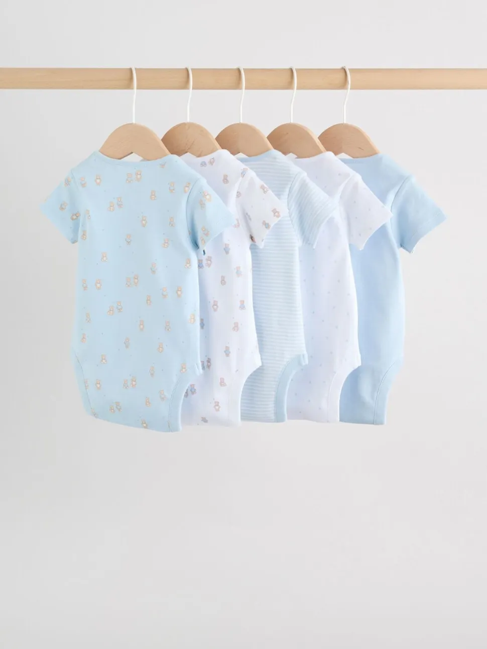 Blauw - Short Sleeve Baby Bear Bodysuit