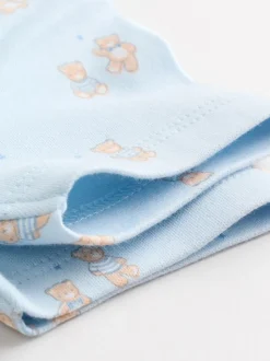 Blauw - Short Sleeve Baby Bear Bodysuit