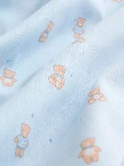 Blauw - Short Sleeve Baby Bear Bodysuit
