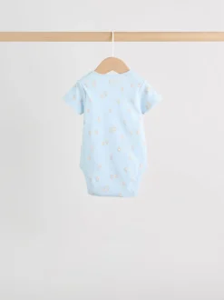 Blauw - Short Sleeve Baby Bear Bodysuit