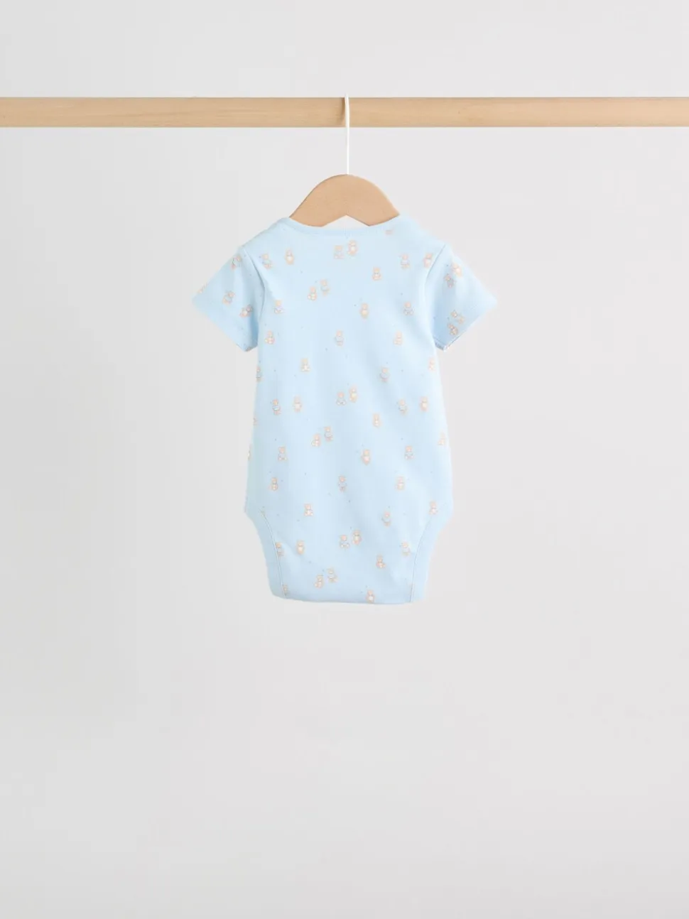 Blauw - Short Sleeve Baby Bear Bodysuit