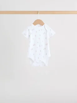 Blauw - Short Sleeve Baby Bear Bodysuit