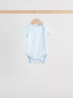 Blauw - Short Sleeve Baby Bear Bodysuit