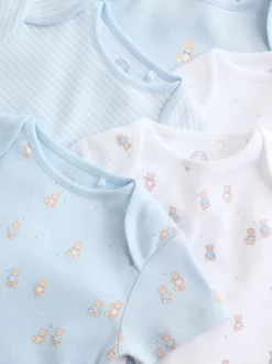 Blauw - Short Sleeve Baby Bear Bodysuit