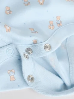 Blauw - Short Sleeve Baby Bear Bodysuit