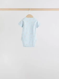 Blauw - Short Sleeve Baby Bear Bodysuit