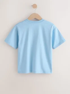 Blauw - Short Sleeve Logo Chest Graphic T-Shirts 4 Pack (3-16yrs)