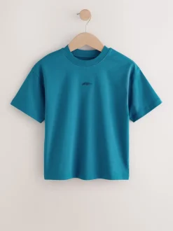 Blauw - Short Sleeve Logo Chest Graphic T-Shirts 4 Pack (3-16yrs)