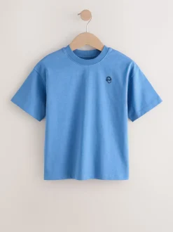 Blauw - Short Sleeve Logo Chest Graphic T-Shirts 4 Pack (3-16yrs)