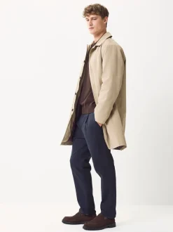 Blauw - Single Pleated Stretch Chinos Trousers