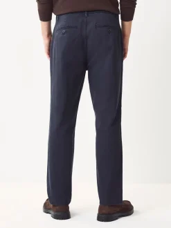 Blauw - Single Pleated Stretch Chinos Trousers