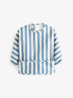 Blauw - Slabbetje met mouwen voor spenen en voeden