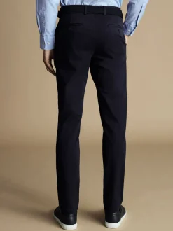Blauw - Slim Fit - Charles Tyrwhitt - Ultieme strijkvrije Franse slim-fit chino
