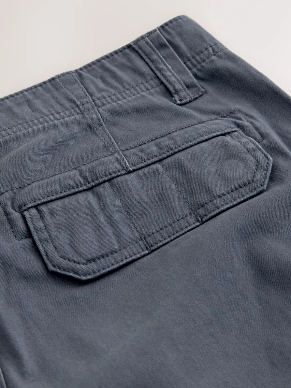 Blauw - Slim Fit - Katoenen cargostretchbroek