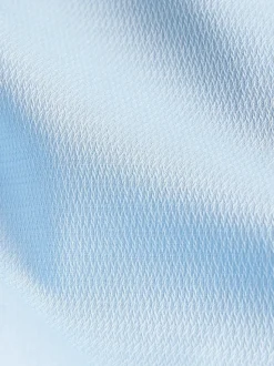Blauw - Slim Fit - Onderhoudsvriendelijk, getextureerd, slim fit overhemd met enkele manchet