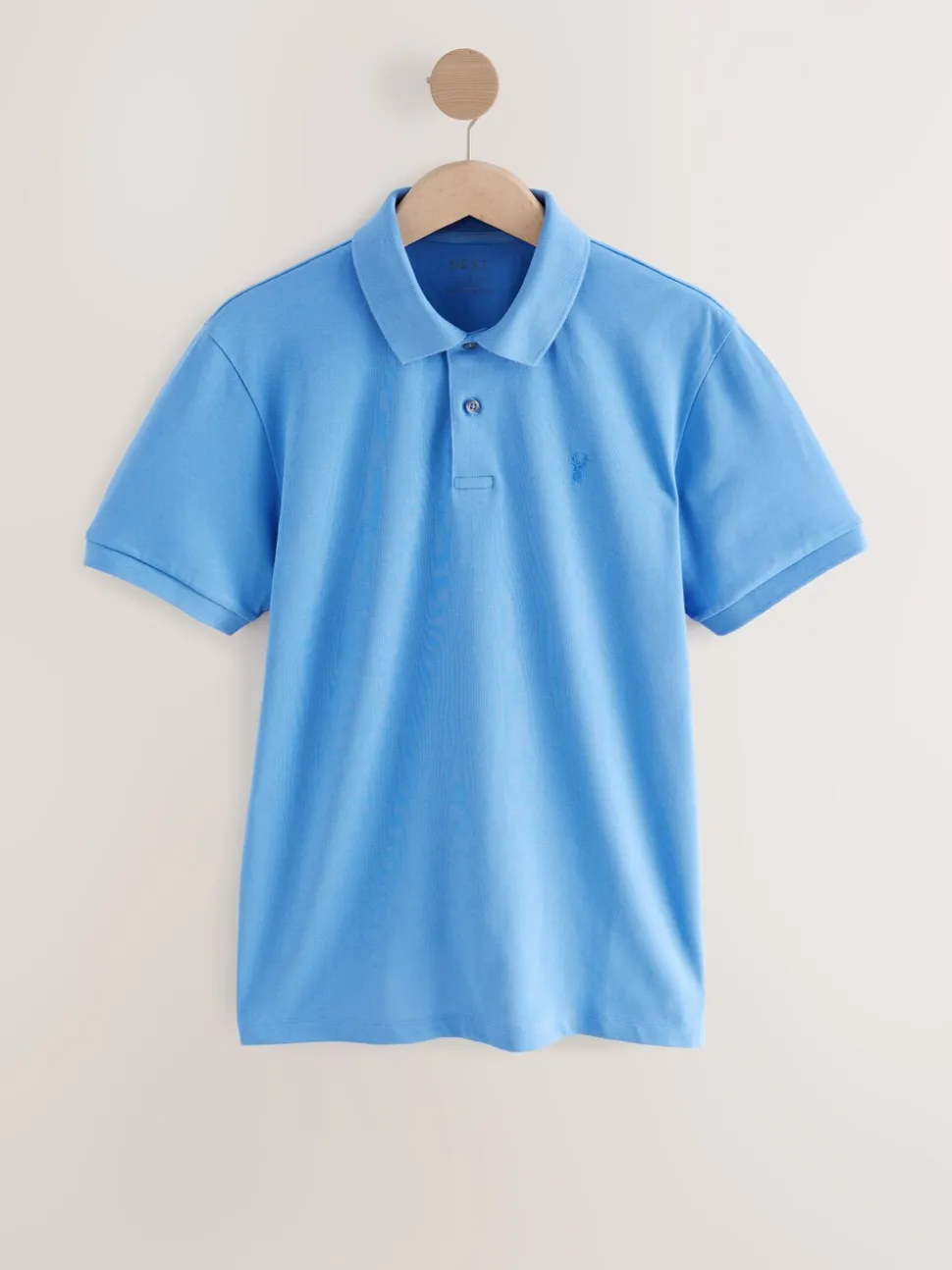 Blauw - Slim Fit - Piqué poloshirt met korte mouwen