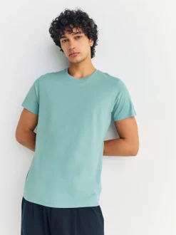 Blauw - Slim Fit - Set van 5 100% katoenen T-shirts met laagjes