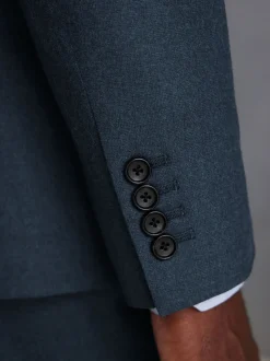 Blauw - Slim Fit - Signature Zignone flanellen colbert van Italiaanse wol-kasjmier blend