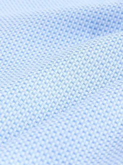 Blauw - Slim Fit - Textured Long Sleeve Formal Shirt with Trim