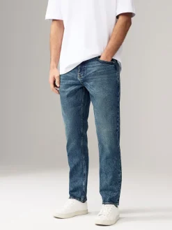 Blauw - Slim Fit - Vintage wash denim jeans