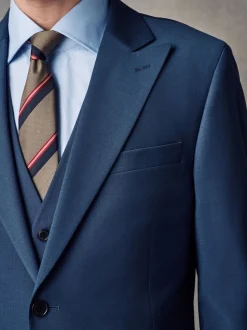 Blauw - Slim fit Jack van wol Blend Motionflex Pak
