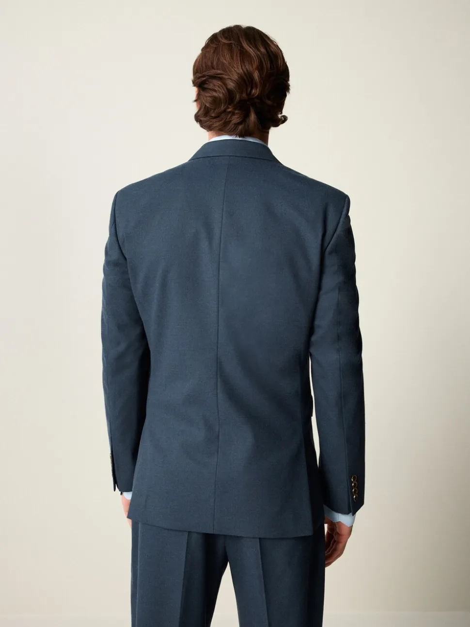 Blauw - Slim Fit Textured Flannel Suit Jacket