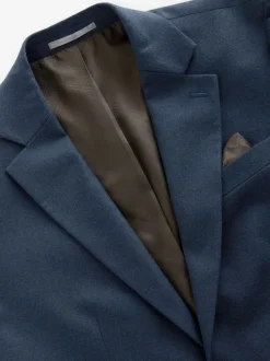 Blauw - Slim Fit Textured Flannel Suit Jacket