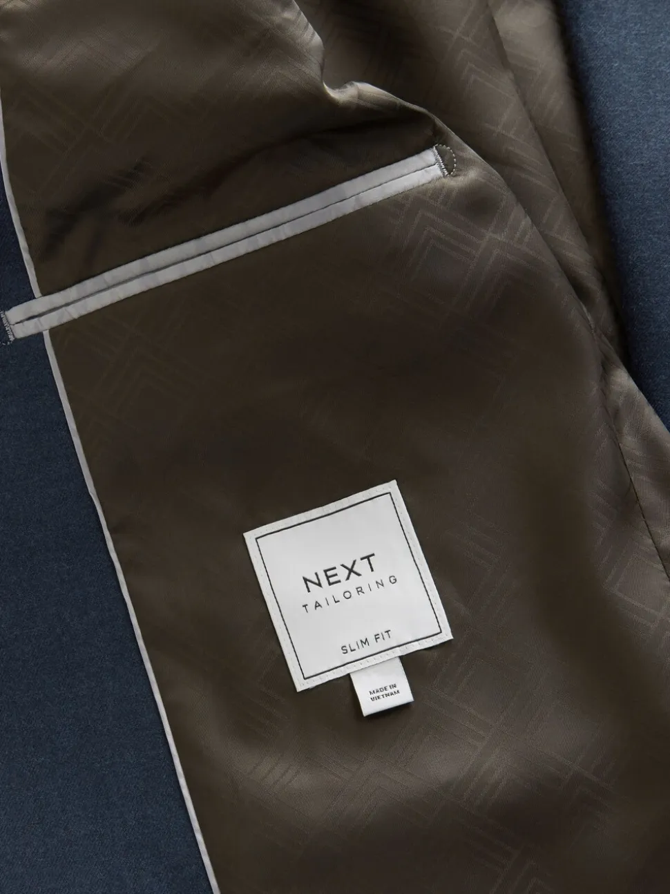 Blauw - Slim Fit Textured Flannel Suit Jacket