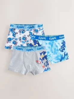 Blauw - Sonic Boxers 3 Pack (2-14jr)