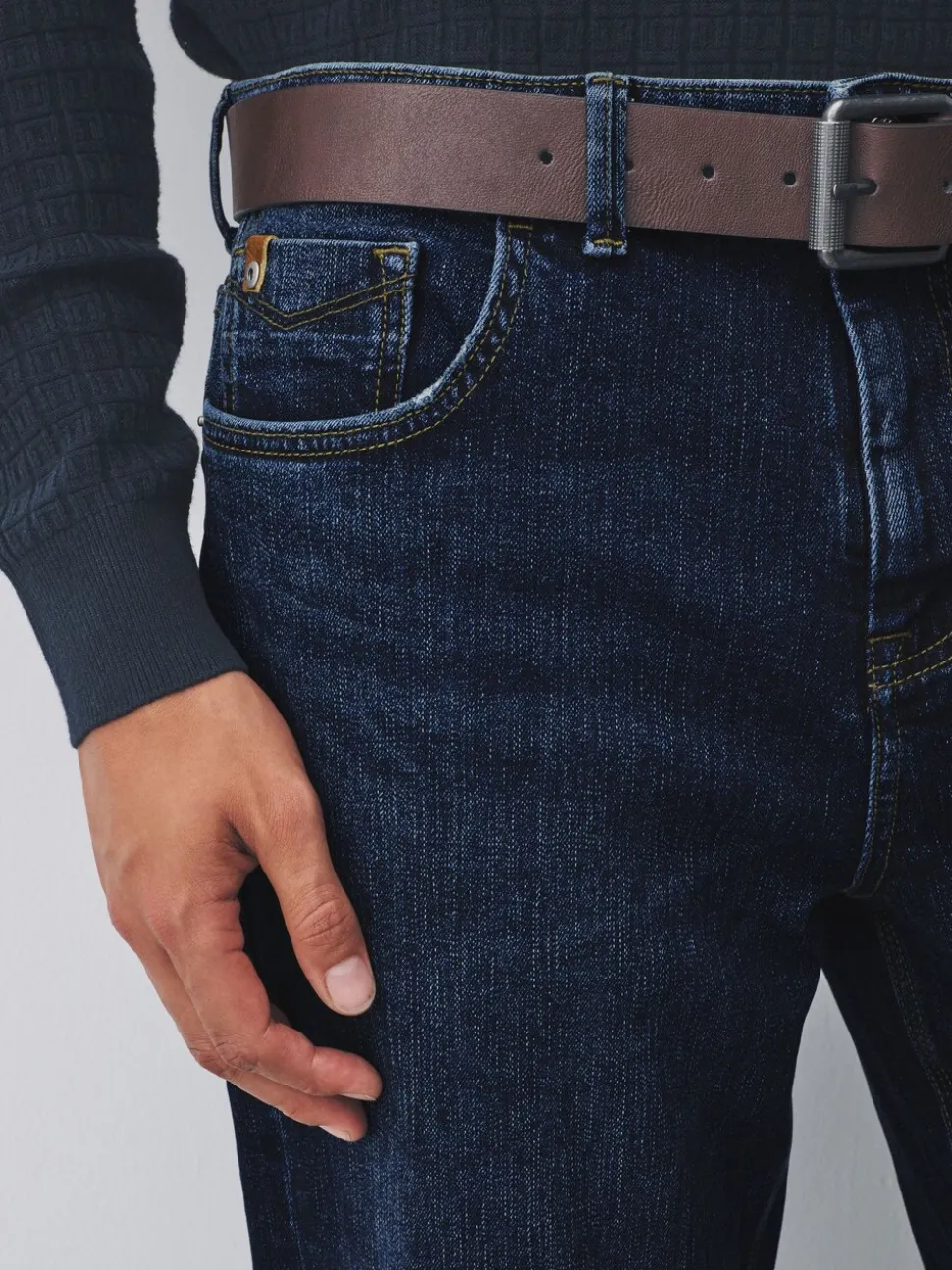 Blauw - Straight fit - Signature jeans met ceintuur