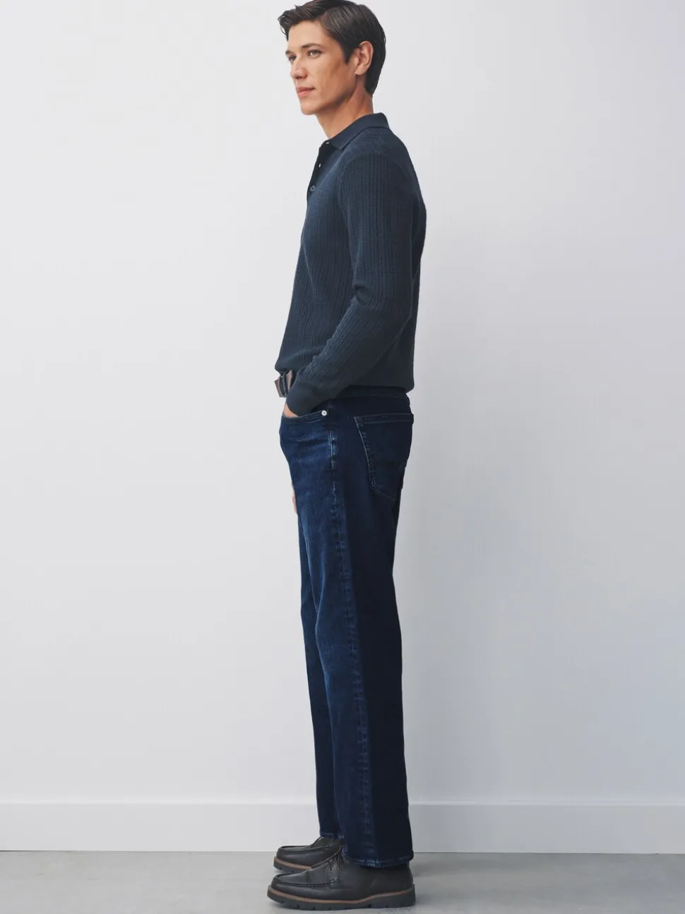 Blauw - Straight fit - Signature jeans met ceintuur